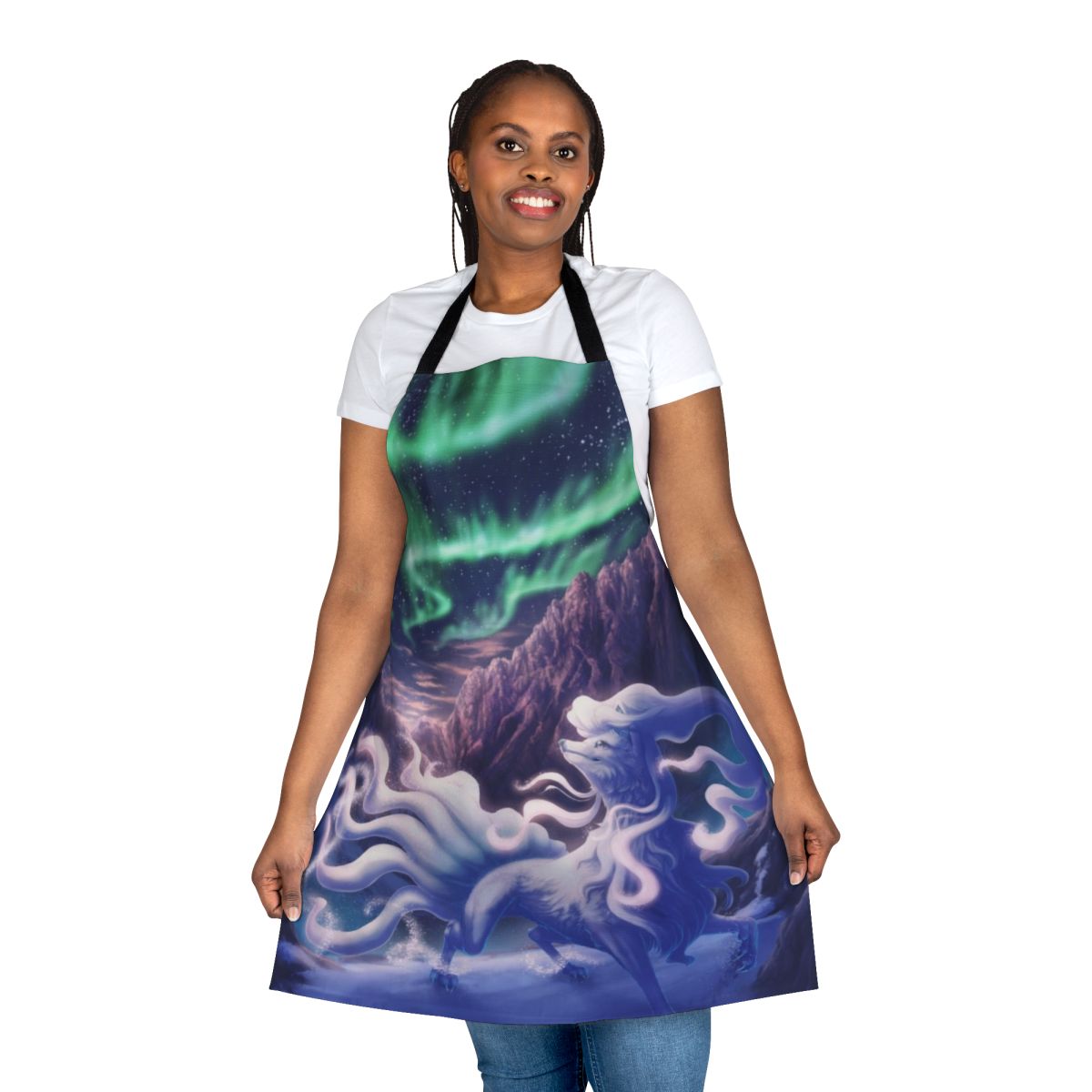 Alolan Ninetales inspired apron, featuring the majestic Pokemon design