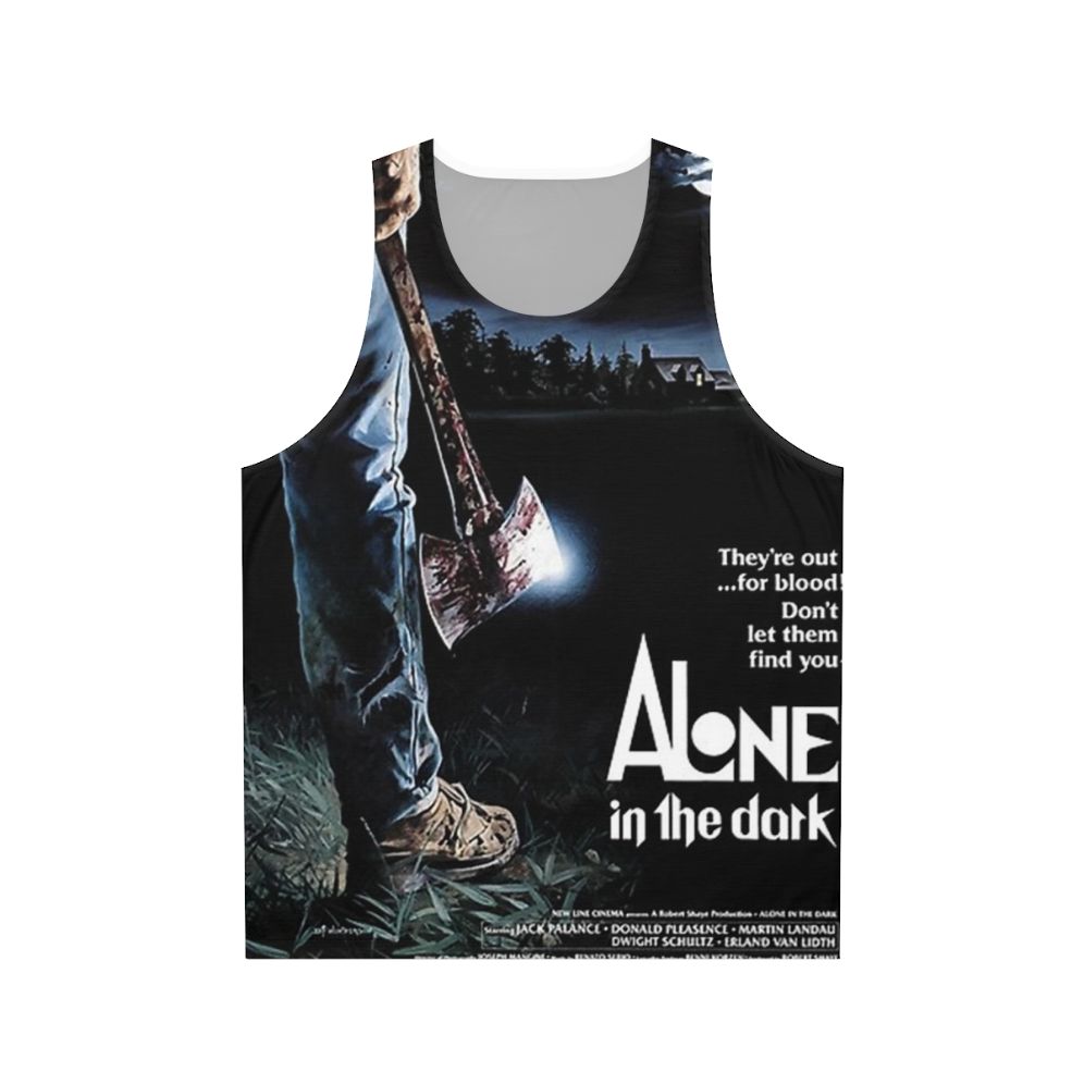 Alone in the Dark unisex tank top with retro horror design