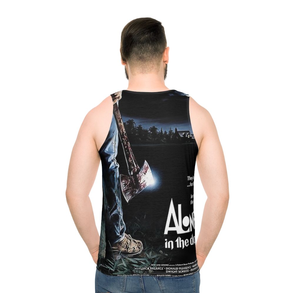 Alone in the Dark unisex tank top with retro horror design