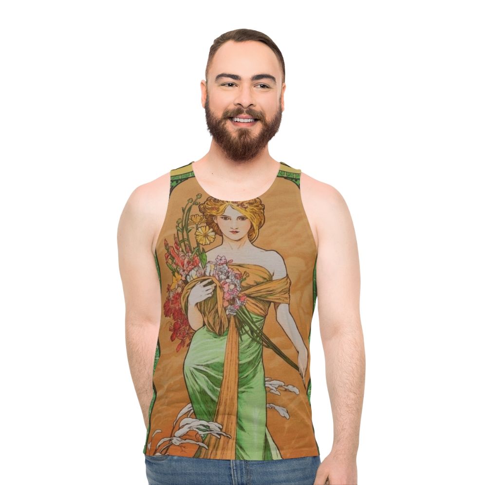 Alphonse Mucha Four Seasons Unisex Tank Top