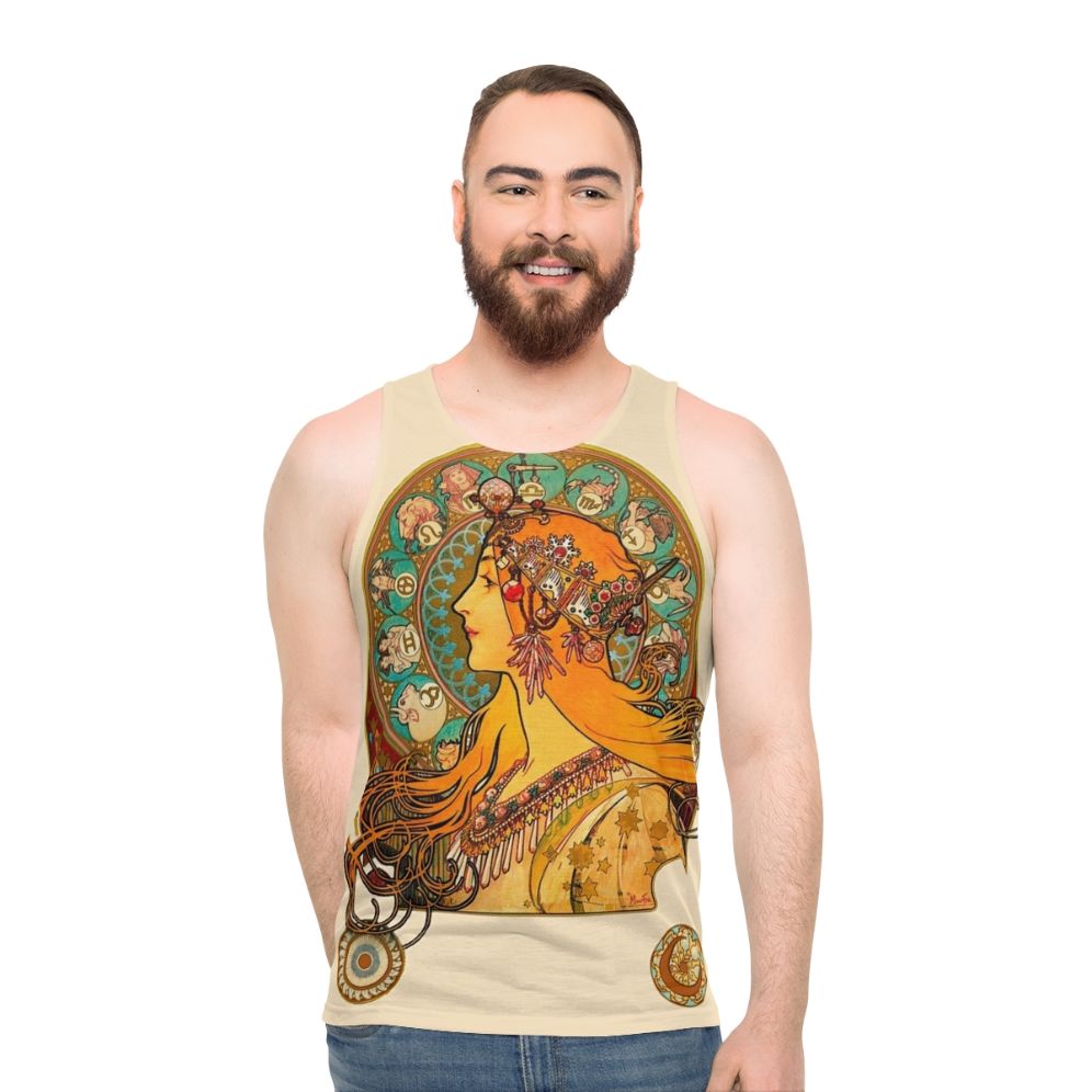 Alphonse Mucha Zodiac Art Nouveau Unisex Tank Top