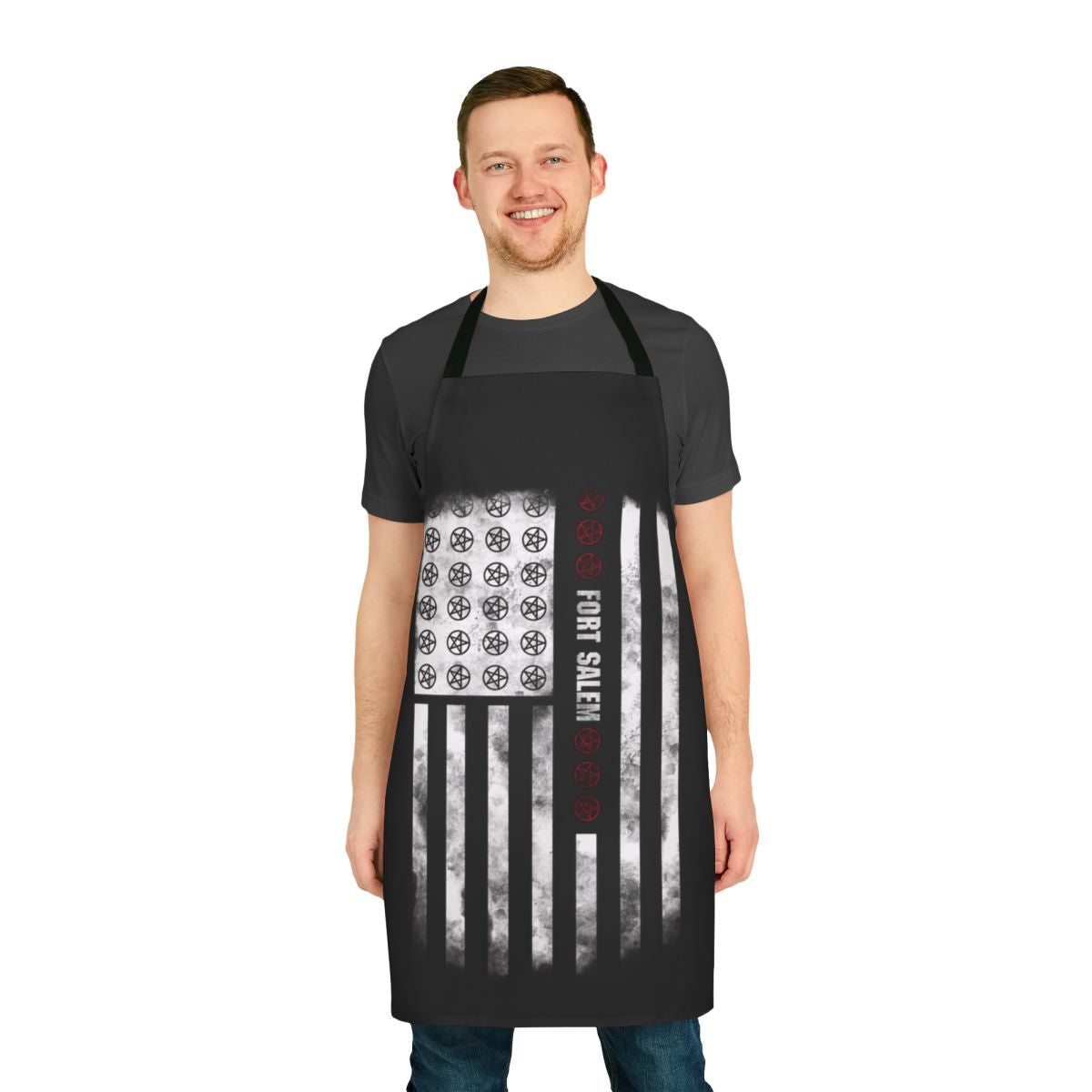 Alternate American flag design apron featuring Motherland inspired artwork