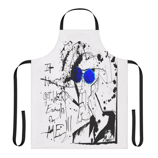 Artfully splattered apron inspired by the iconic gonzo style of Hunter S. Thompson and Ralph Steadman