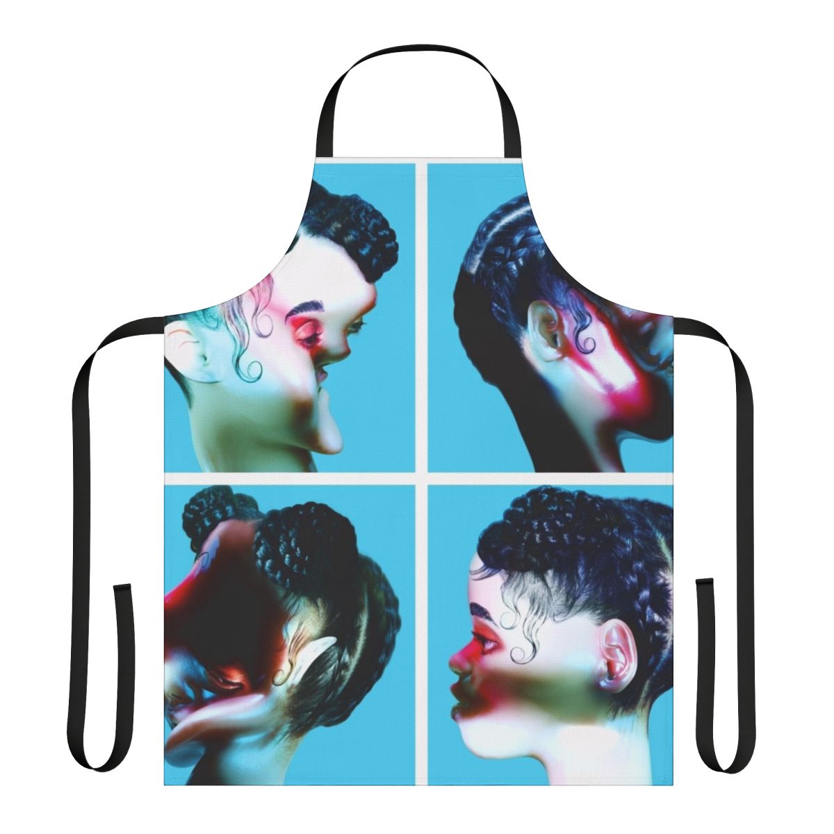 Faces apron design inspired by the innovative music of artist FKA twigs