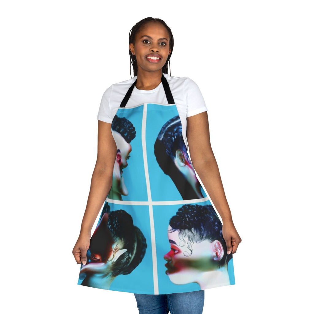 Faces apron design inspired by the innovative music of artist FKA twigs