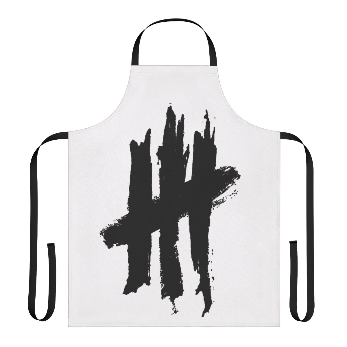 Alternative rock band-inspired black and white apron featuring the New Politics logo