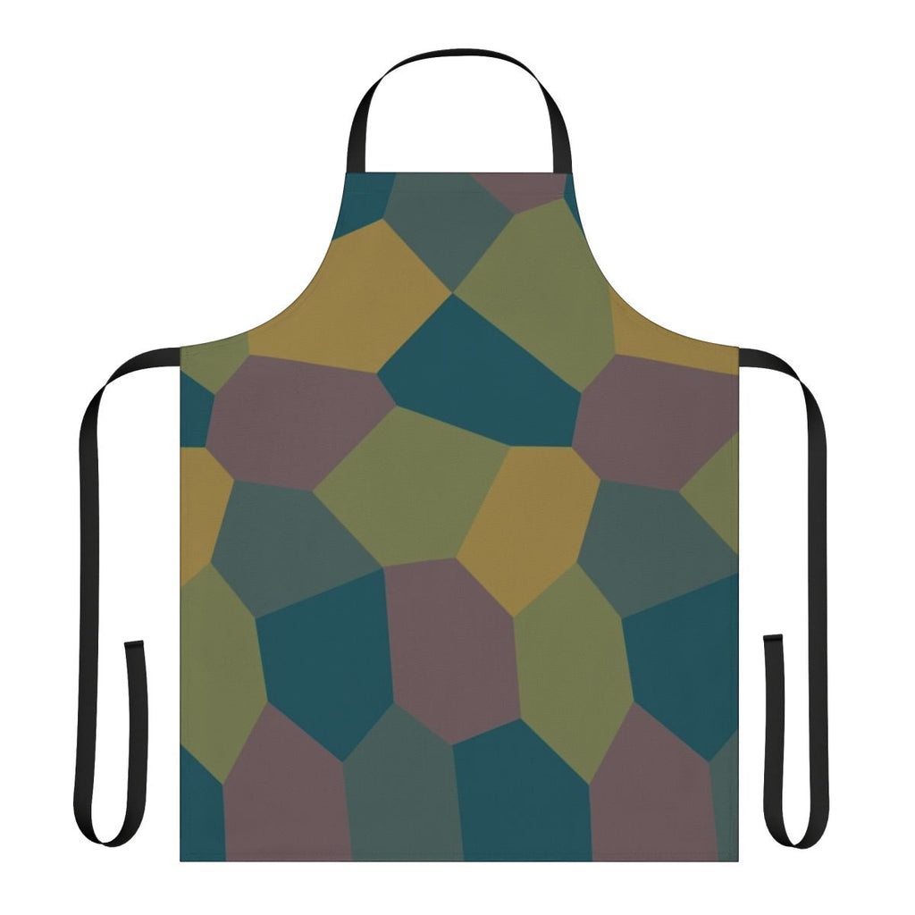Altitude Abstractions Lozenge Apron featuring a camouflage design inspired by aviation and altitude