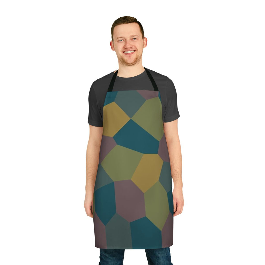 Altitude Abstractions Lozenge Apron featuring a camouflage design inspired by aviation and altitude