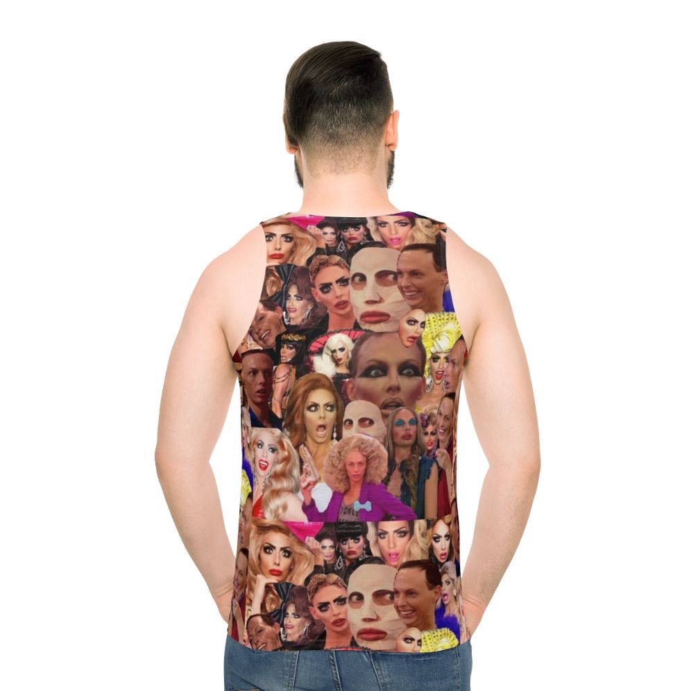 Alyssa Edwards collage design on a unisex tank top