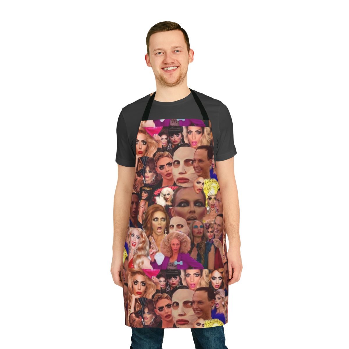Alyssa Edwards inspired collage design printed on a high-quality apron