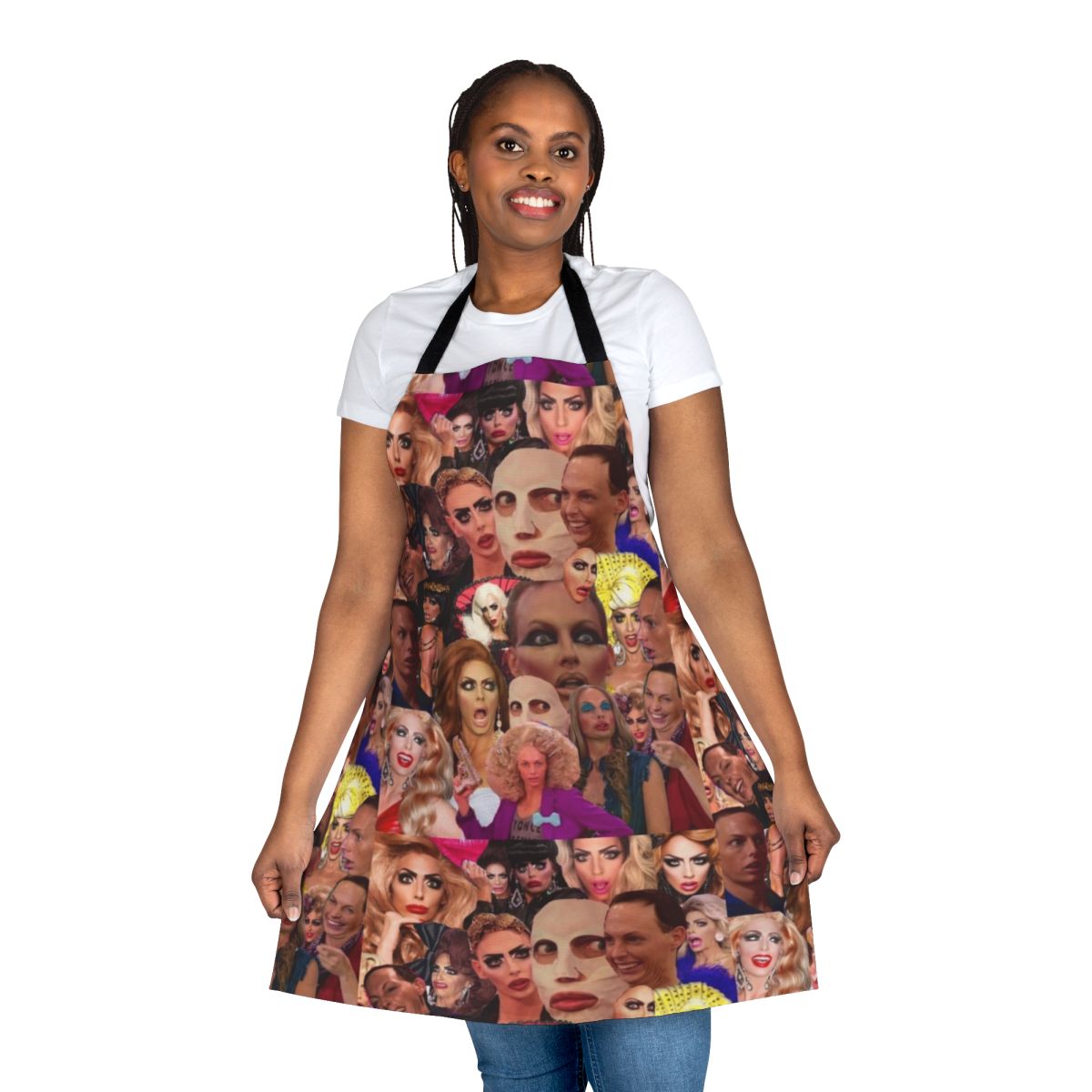 Alyssa Edwards inspired collage design printed on a high-quality apron
