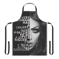 Alyssa Edwards inspired black and white text portrait design on an apron