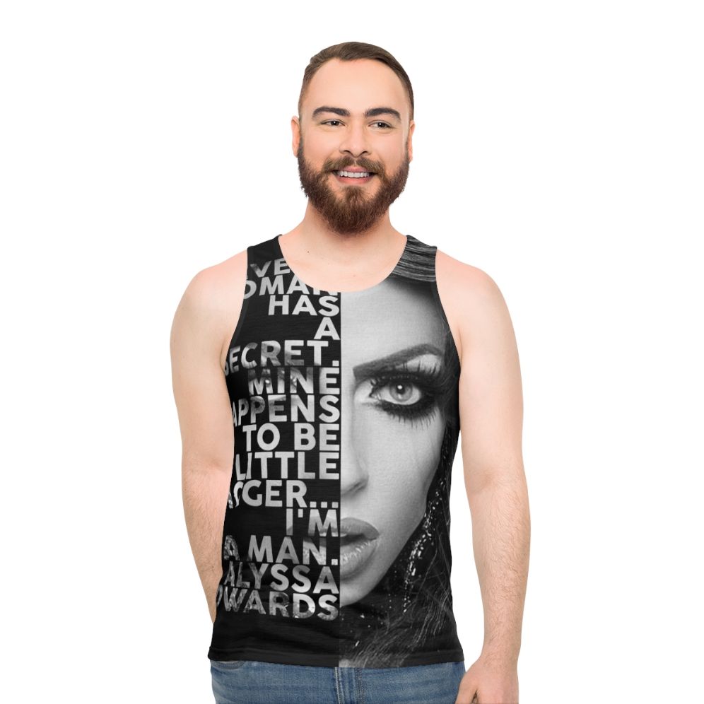 Alyssa Edwards text portrait unisex tank top