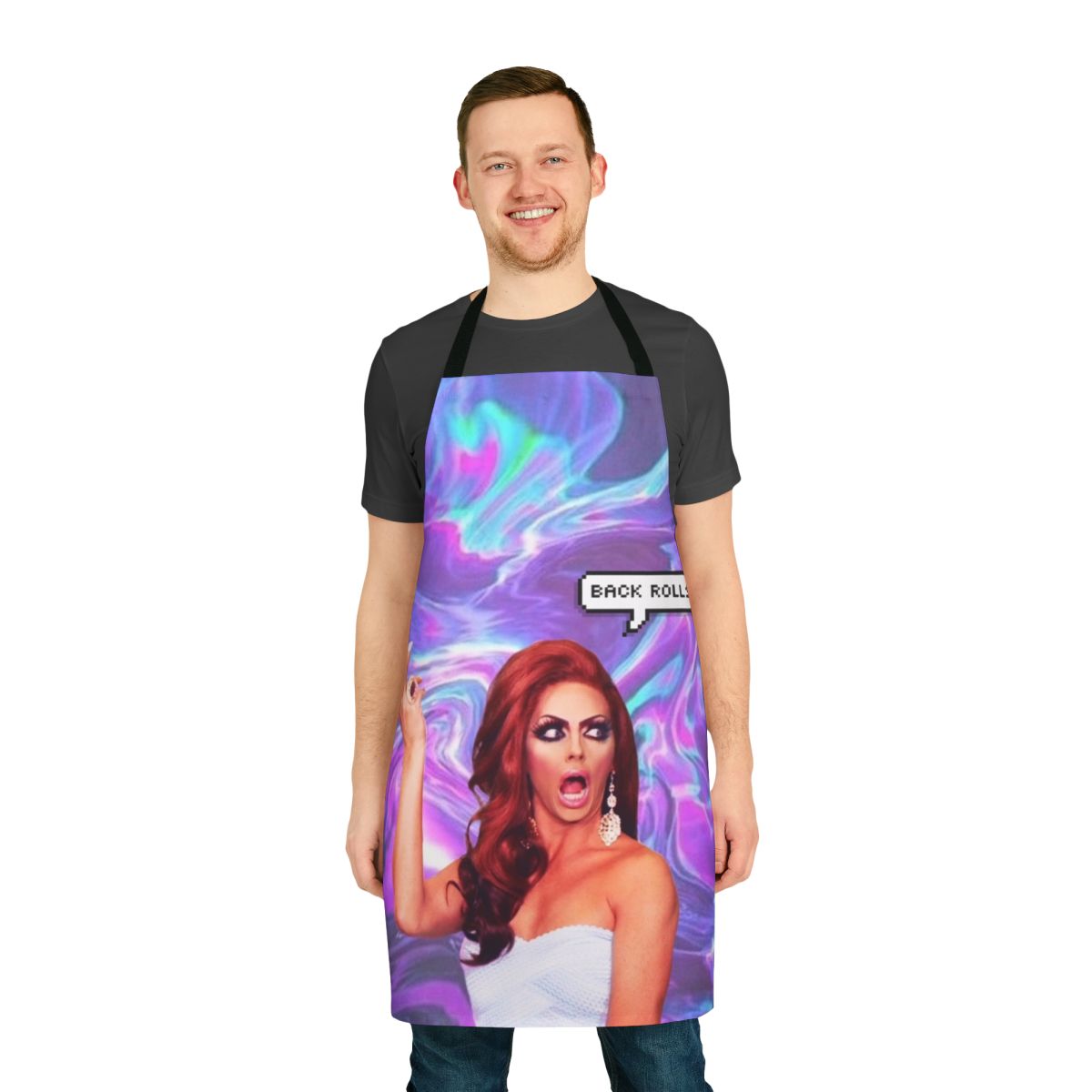 Alyssa Edwards inspired back rolls design apron for RuPaul's Drag Race fans