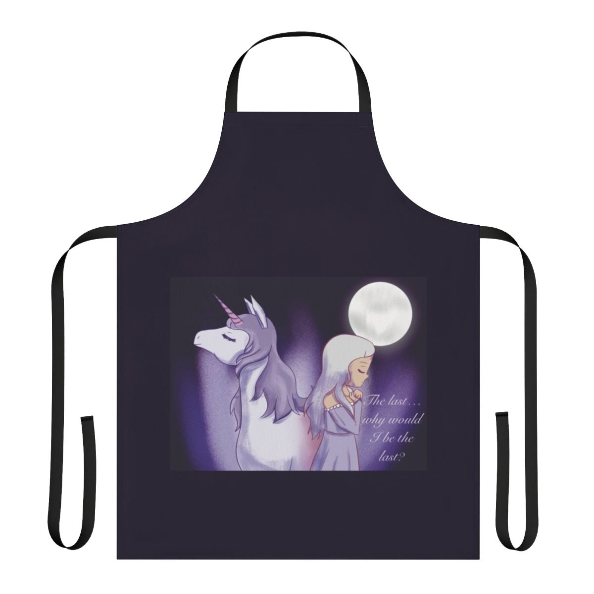 Amalthea the Last Unicorn inspired apron with a whimsical unicorn design
