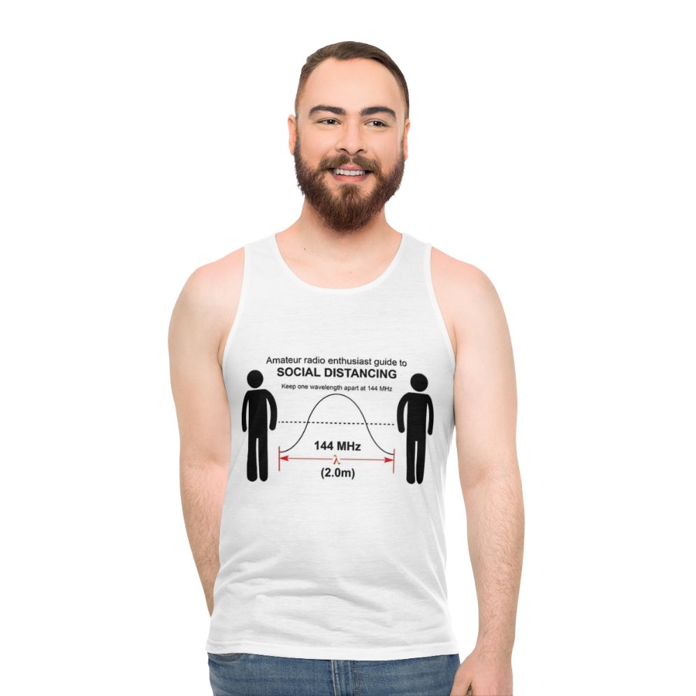 Amateur radio social distancing unisex tank top