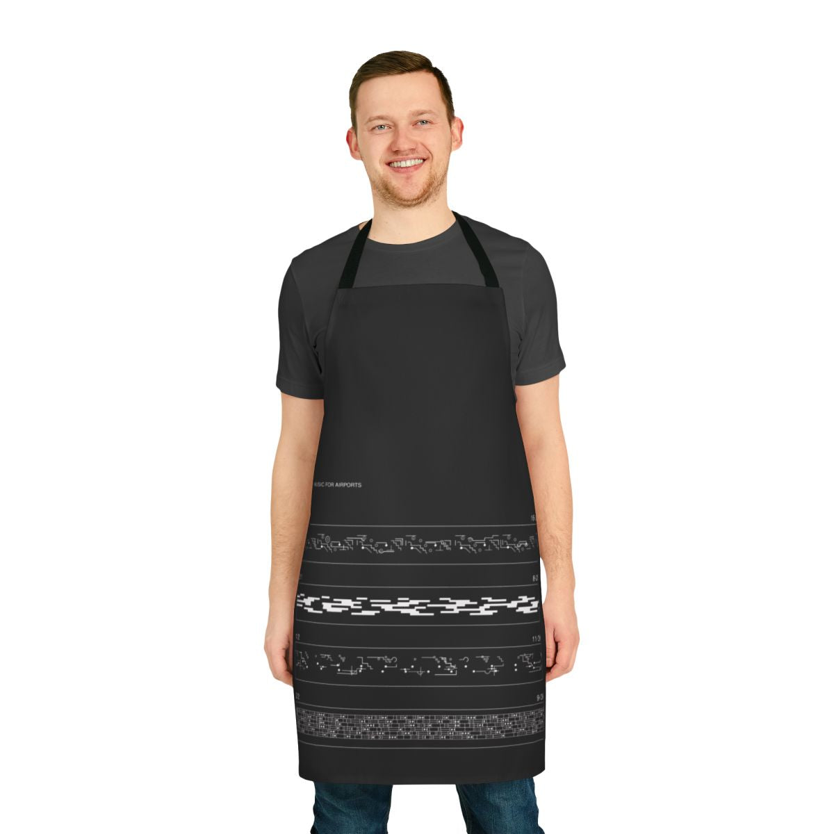 Ambient music-themed apron featuring a minimalist design, perfect for music and art enthusiasts.