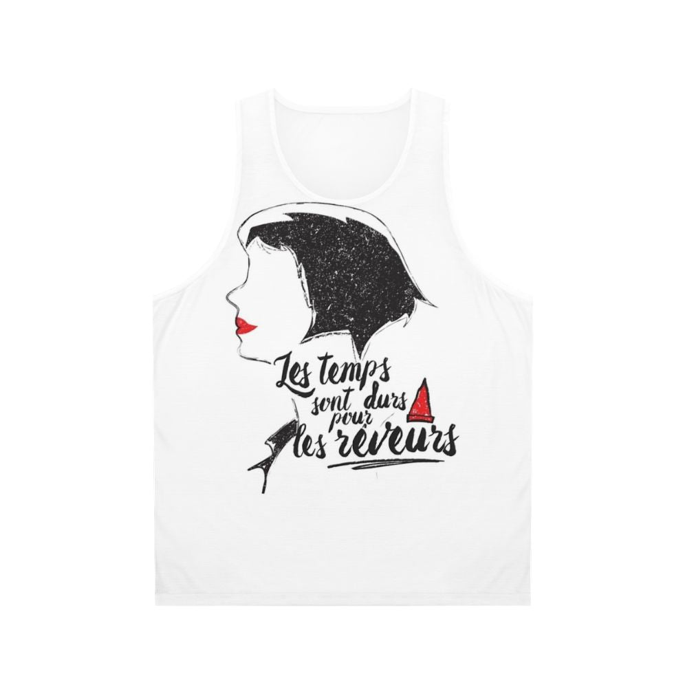 Amelie Unisex Tank Top featuring the iconic character from the French film