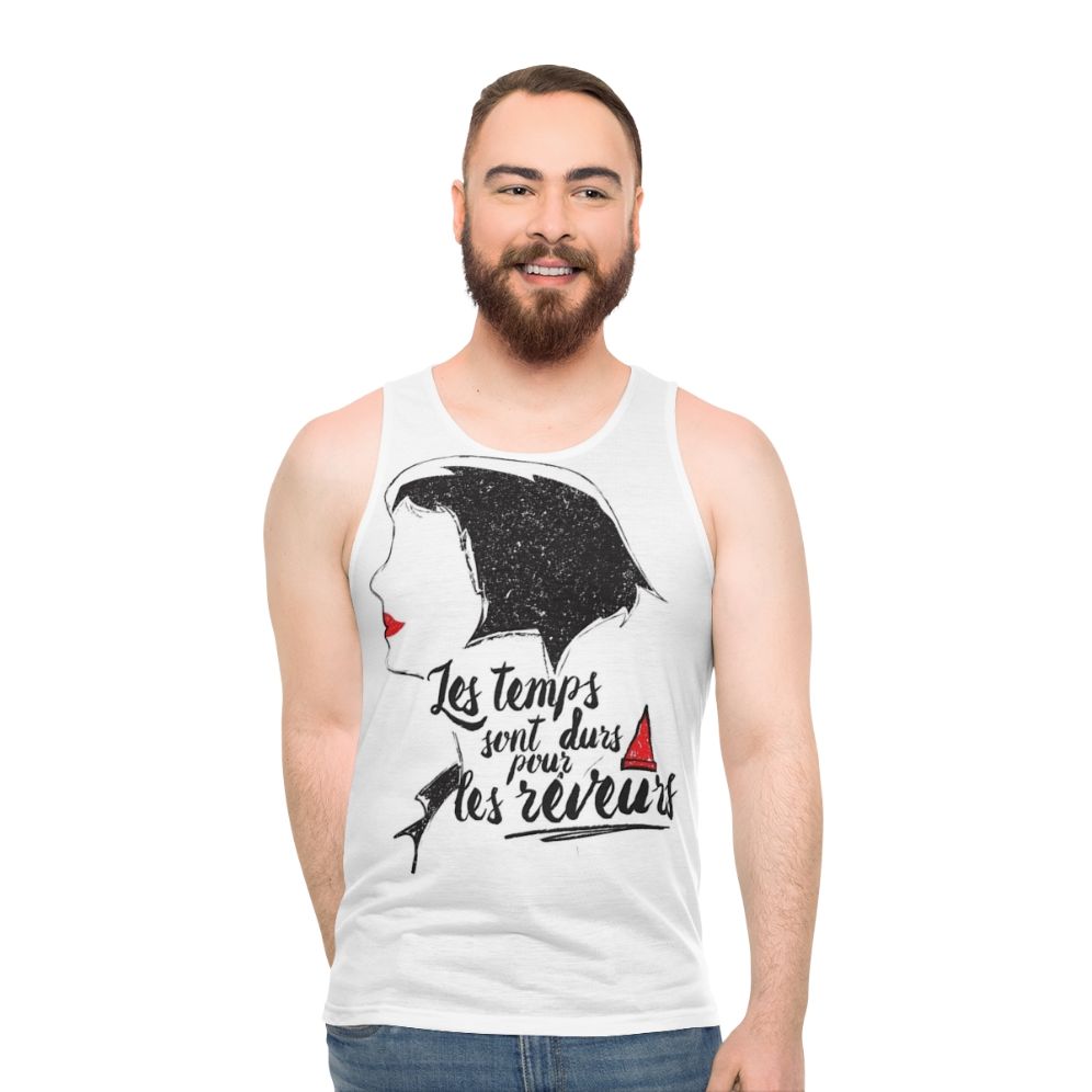 Amelie Unisex Tank Top featuring the iconic character from the French film