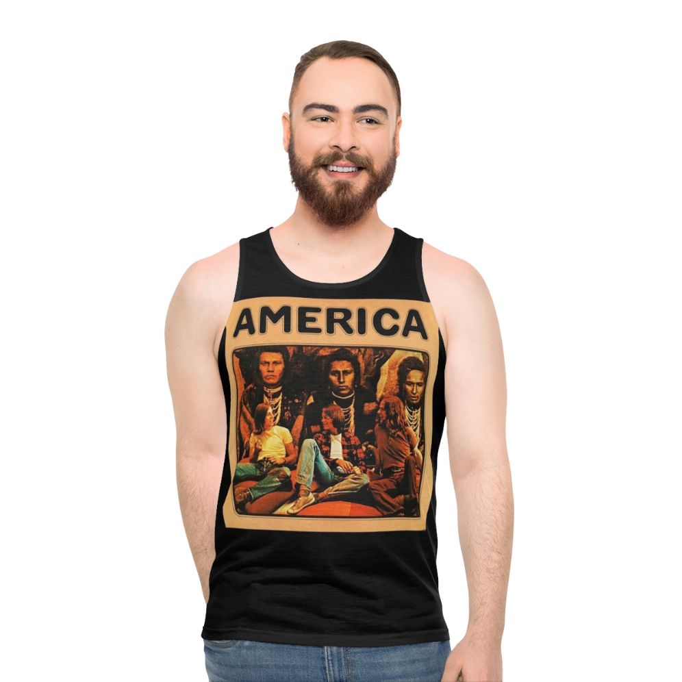 America unisex tank top with patriotic design