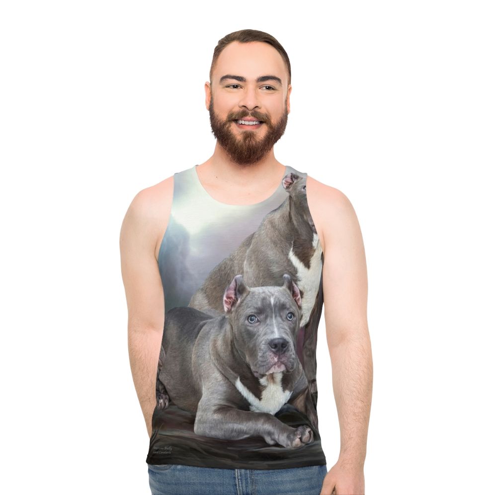 American Bully breed dog art tank top