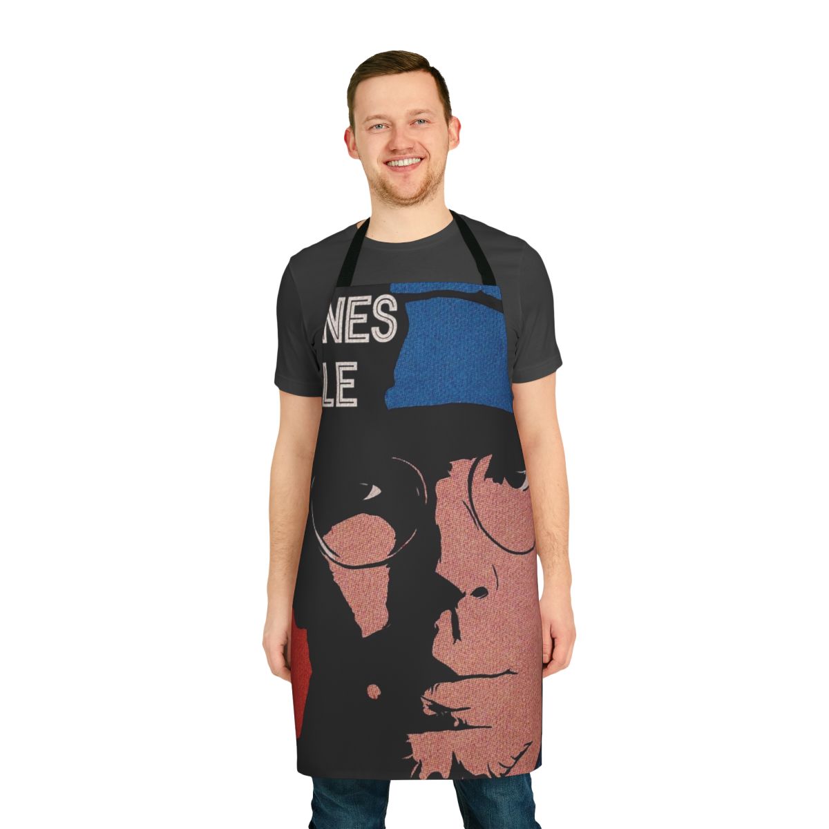 An apron featuring the American folk music style of Justin Earle