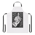 Woody Guthrie-inspired apron with "This Land Is Your Land" text and American imagery
