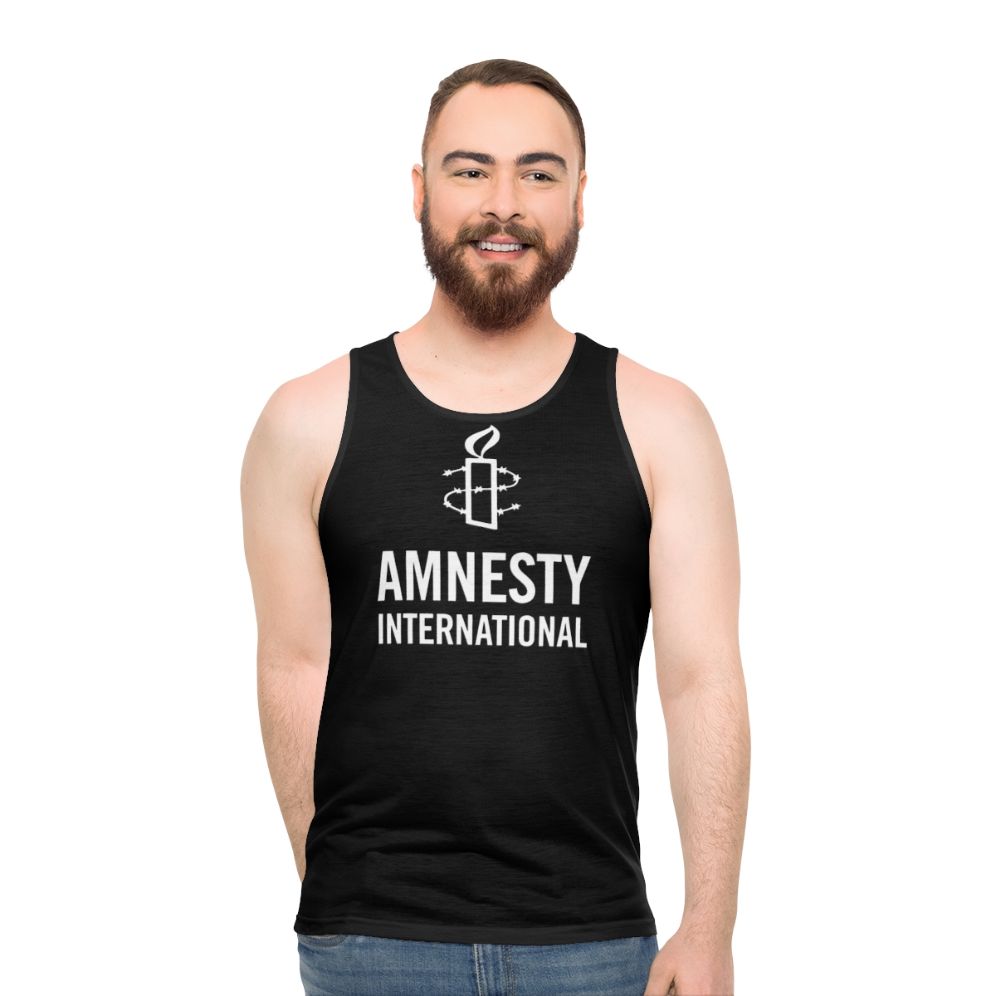 Amnesty International Unisex Tank Top with Human Rights Activist Design