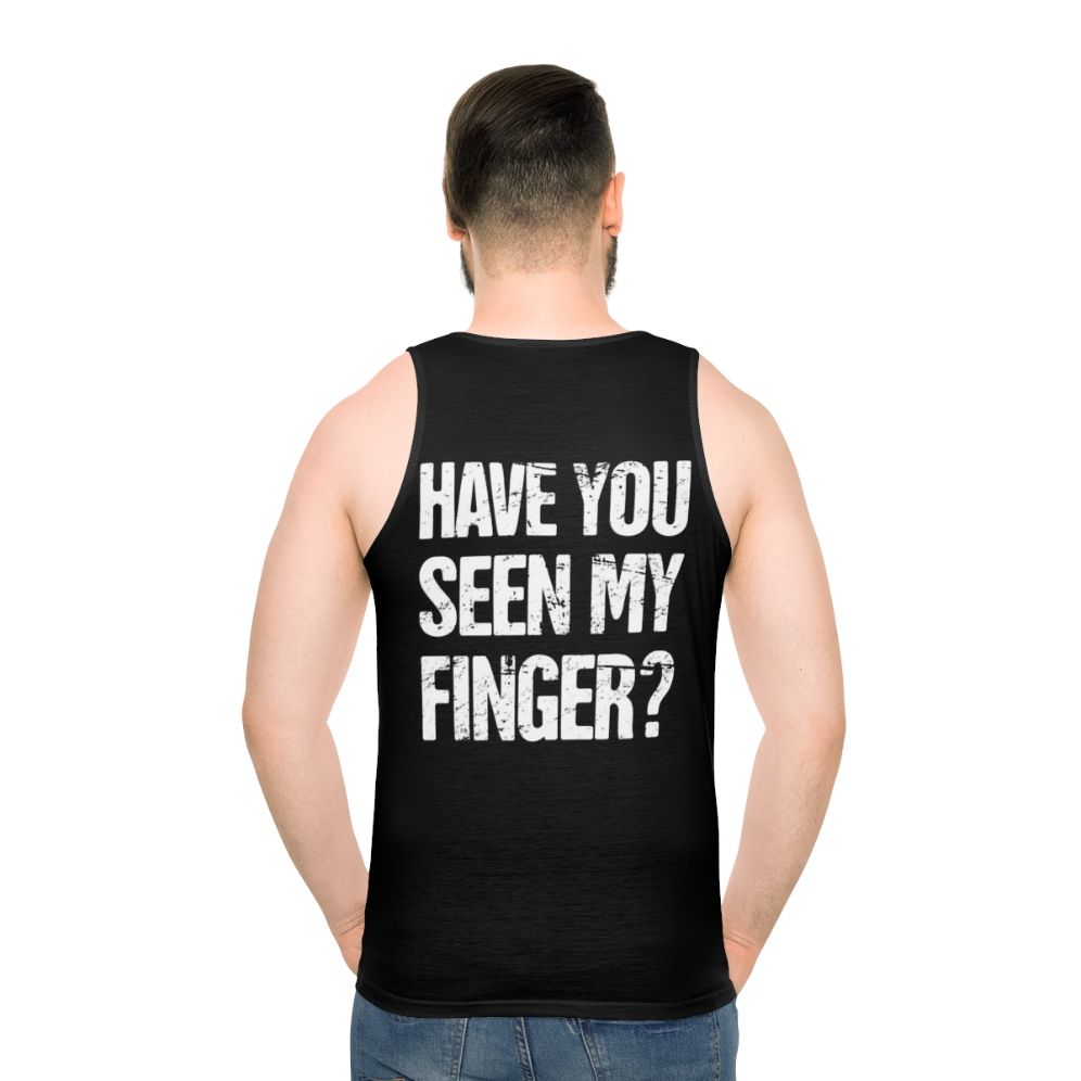 Amputated finger funny unisex tank top