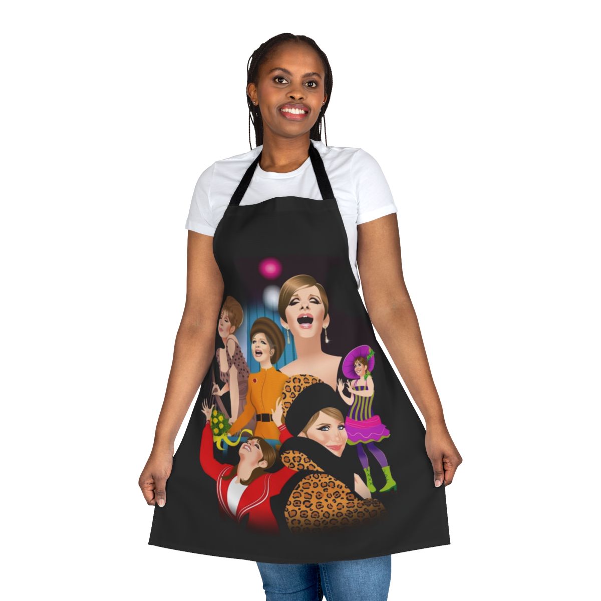 Funny apron with Alejandro Mogolloart's creative designs, perfect for cooking or entertaining.