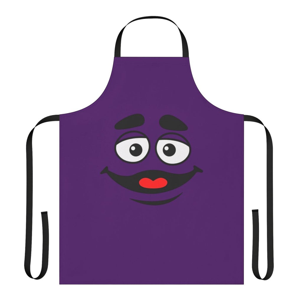 Grimace face graphic printed on a high-quality apron