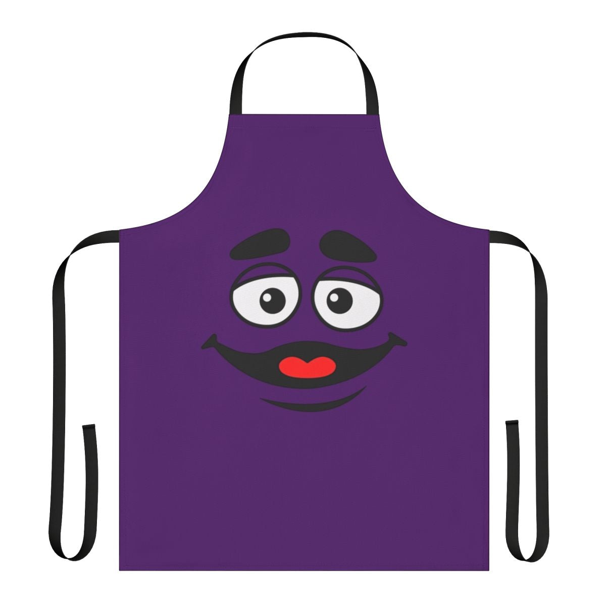 Grimace face graphic printed on a high-quality apron
