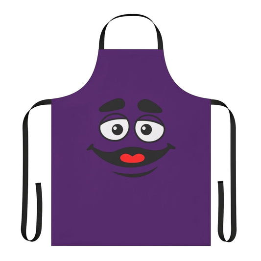 Grimace face graphic printed on a high-quality apron