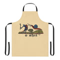 Illustration of a medieval knight fighting a snail on an apron