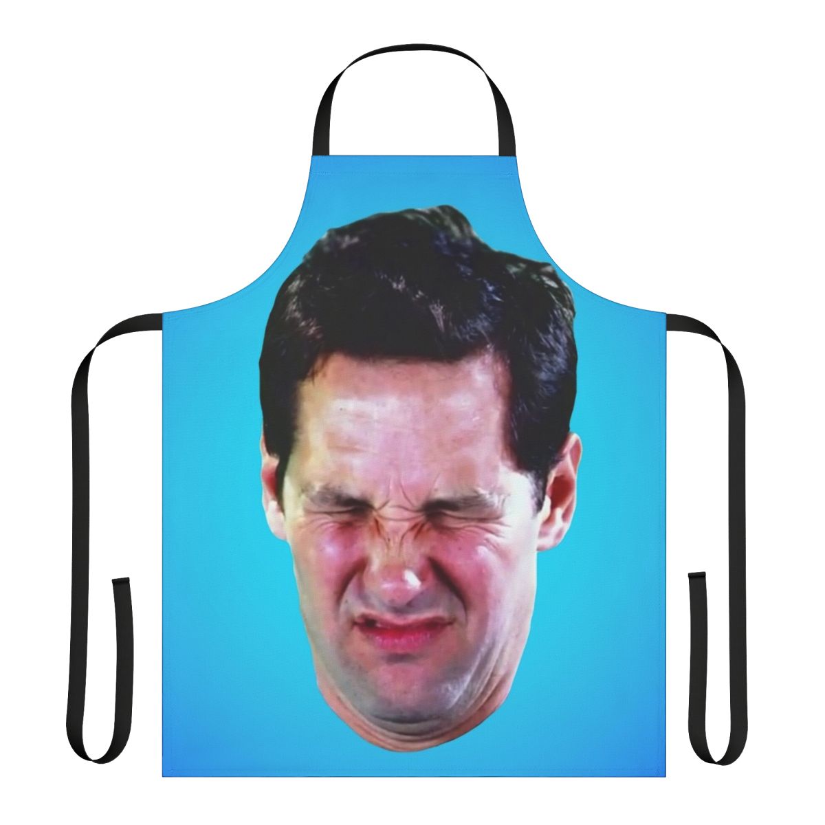 Funny apron featuring a picture of actor Paul Rudd with "Hard At Work" text