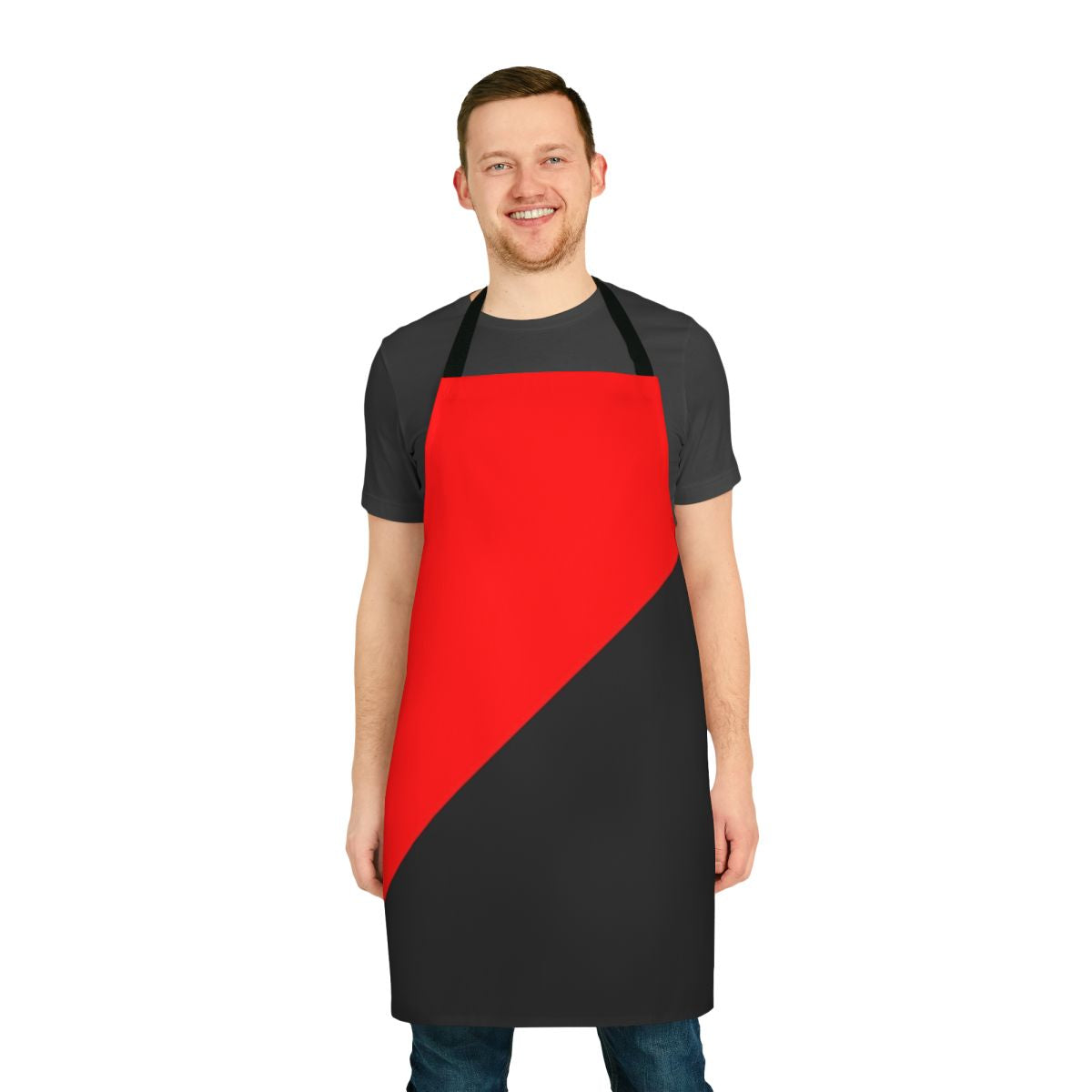 Anarcho Communism Inspired Apron with Simple Red and Black Diagonal Flag Design