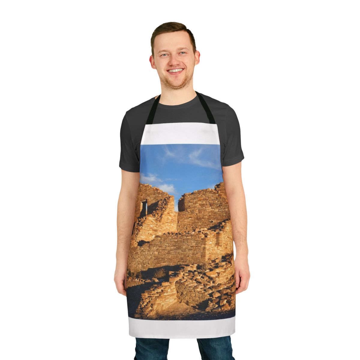 Anasazi-inspired masonry apron featuring Chacoan architecture and landscape