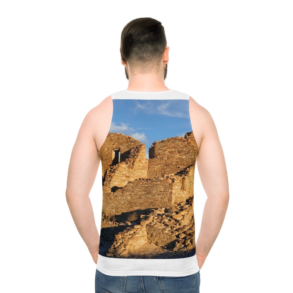 Anasazi Masonry Unisex Tank Top with Chaco Canyon Prehistoric Design