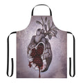 Anatomical heart-shaped apron with pomegranate and cthonic design, inspired by Greek mythology