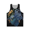 Anatomical heart ocean unisex tank top