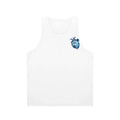 Unisex tank top with anatomical heart and ocean wave pattern