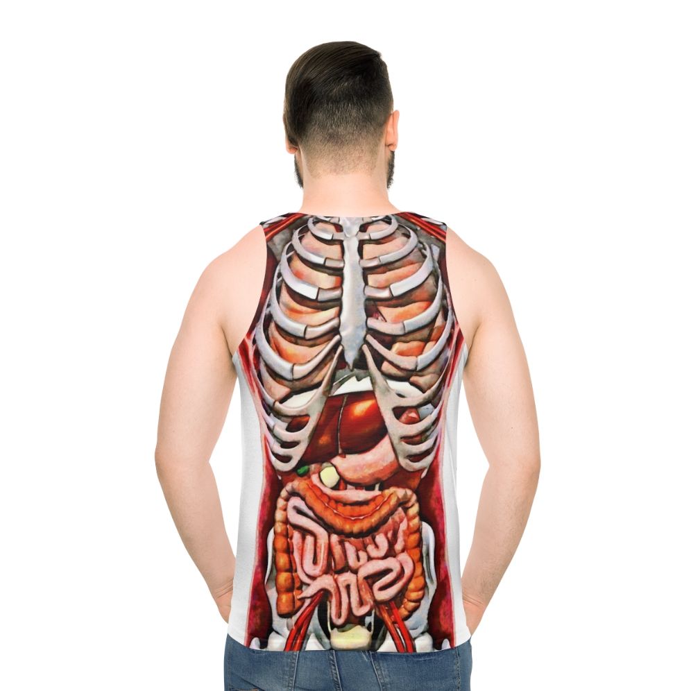 Anatomical skeleton tank top with internal organs design