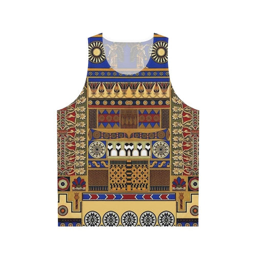 Unisex tank top featuring ancient Assyrian art motifs