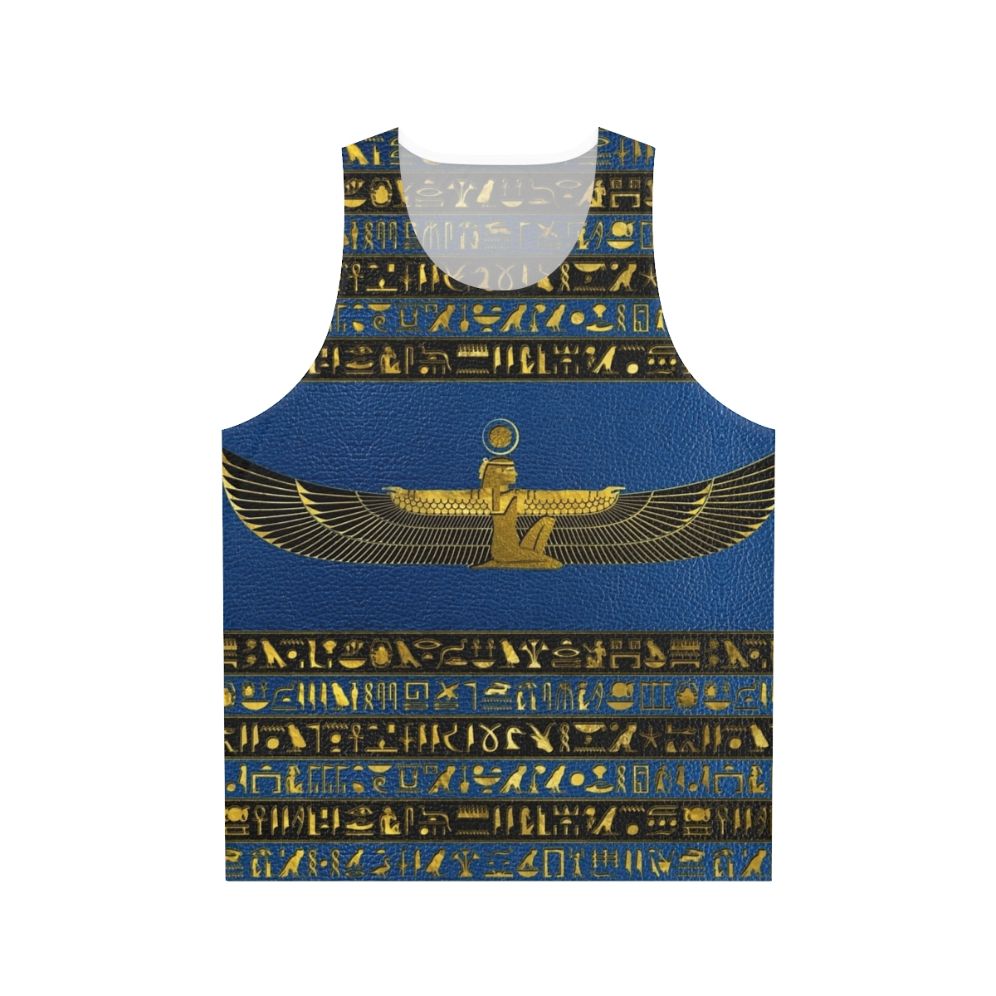 Unisex tank top featuring ancient Egyptian deity ornament