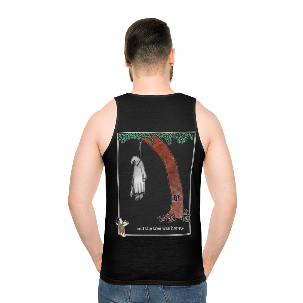 Unisex "And The Tree Was Happy" Graphic Tank Top