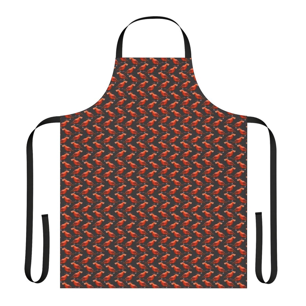 Colorful Andean cock-of-the-rock bird on a rock background printed on a high-quality apron for birdwatchers.