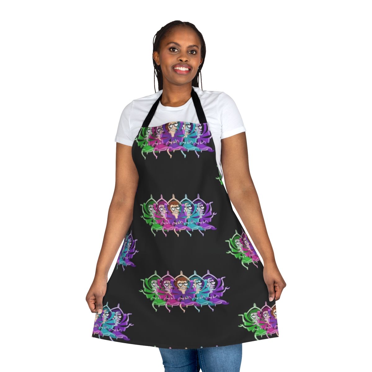 Big Mouth-themed cooking apron featuring Andrew Glouberman character