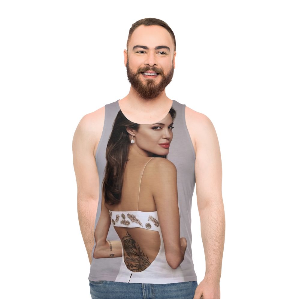 Angelina Jolie Back Tattoo Unisex Tank Top