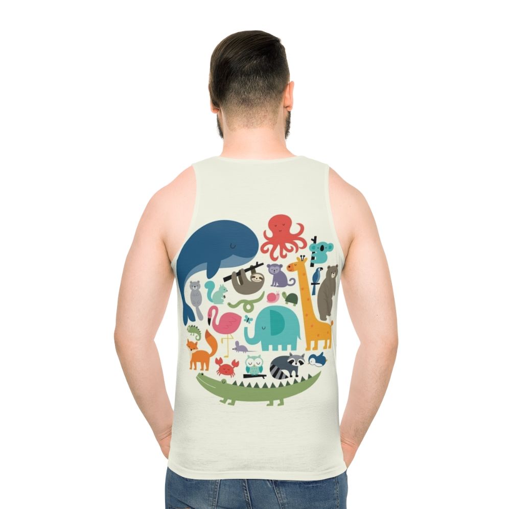Unisex tank top with vibrant animal print design