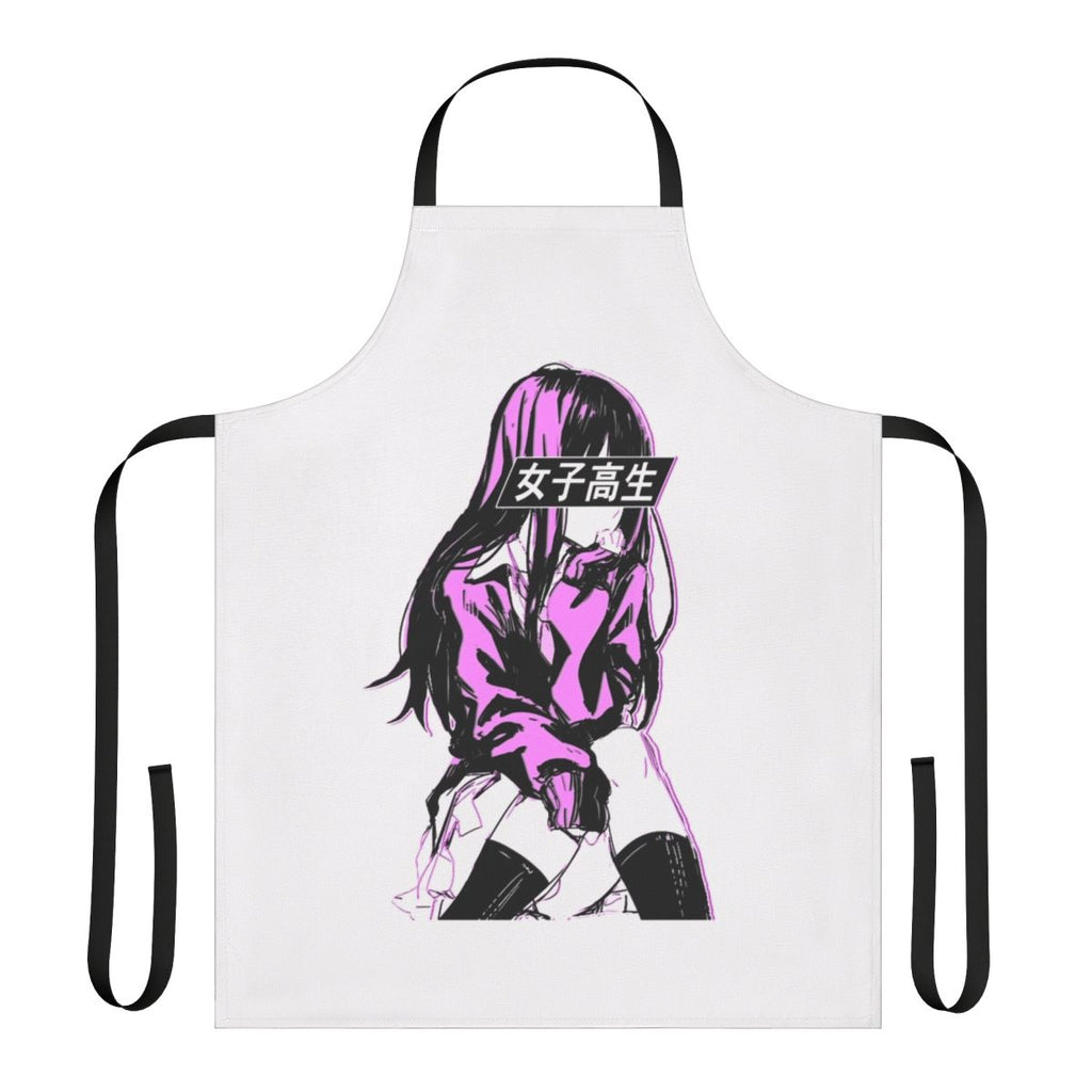 Stylish anime-inspired apron featuring a cute anime girl design